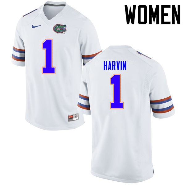 Florida Gators Women #1 Percy Harvin College Football Jerseys White